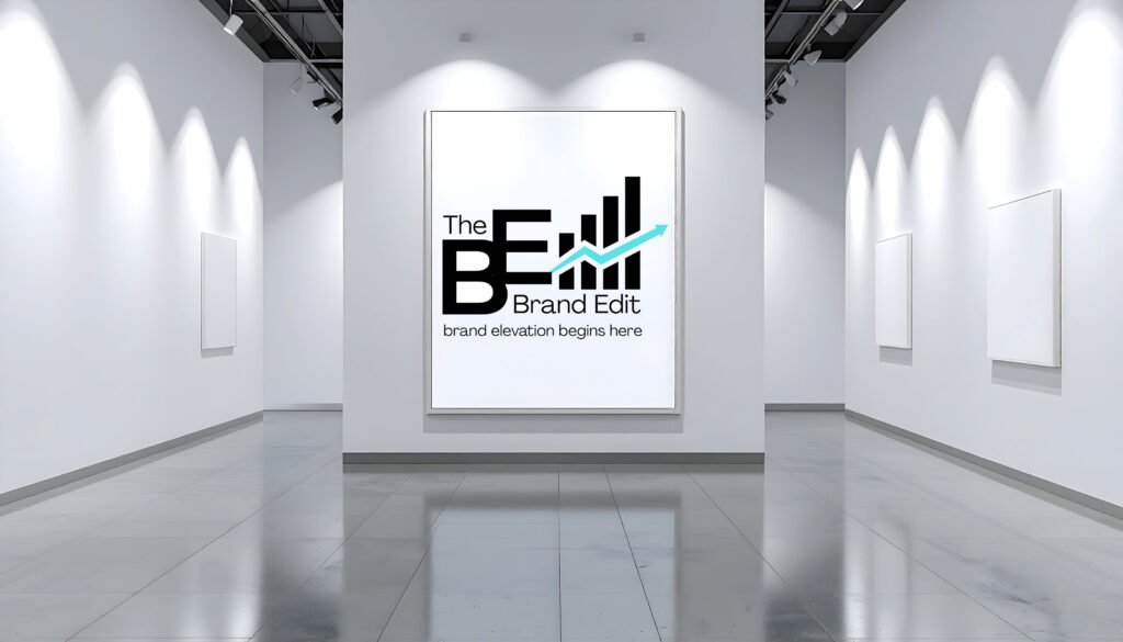 blank wall art mockup modern gallery interior with empty frames